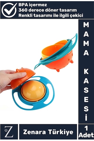 Premium Bpa Free Pratik Kolay Temizlenir Dönen Tasarım Eğlenceli Dökülmeyen Bebek Mama Kasesi Çok Renkli