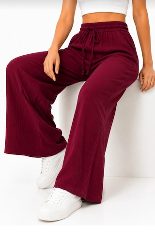 Comeor Comedy Bel Lastikli Geniş Paca Bordo Pantalon