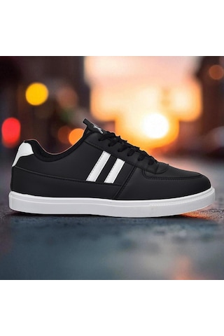 038 Rahat Taban Günlük Unisex Siyah Erkek Spor Ayakkabı Siyah