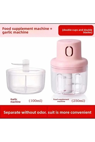 Kosona Ev Elektrikli Ve Manuel Sarımsak Ezici - Kablosuz Mini 100ml, Sarımsak, Biber Ve Baharatları Hızlı Çizer Diğer