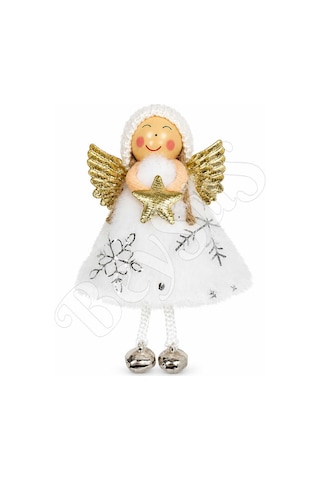 Yılbaşı Kar Meleği Gold Yıldız Desenli 13 Cm