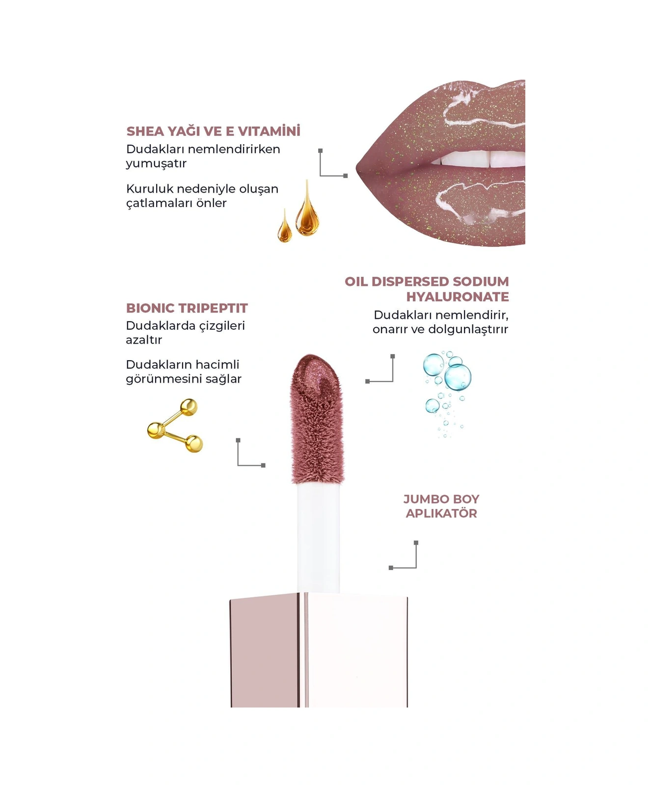 Alix Avien Maxivolumizer Lipgloss 215 Shimmering Mauve Kalıcı Ve Nemlendirici Ruj Dolgunlaştırıcı Etki