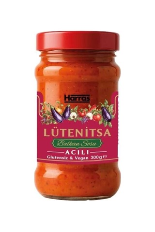 Acı Lütenitsa Balkan Sosu 300 Gr X 4 Adet Glutensiz Vegan Kahvaltılık Meze