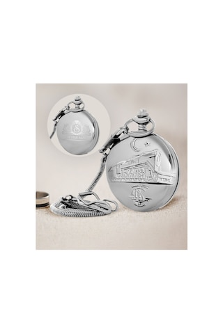 Samstar Kişiye Özel TCDD Tren Kabartmalı 47 MM Köstekli Cep Saati