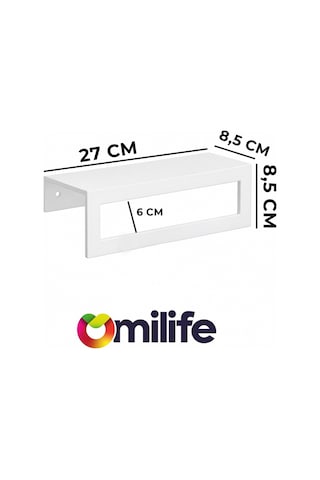Beyaz Raflı Havlu Askısı Metal Banyo Raflı Havluluk 27 Cm Otel Tipi Duvar Havlu Rafı Diğer