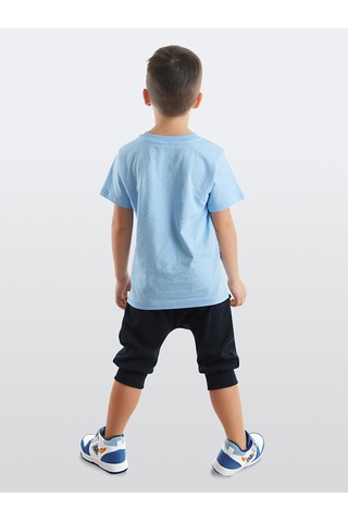 Denokids Shark'n Roll Erkek Çocuk Yazlık T-shirt Kapri Şort Takım