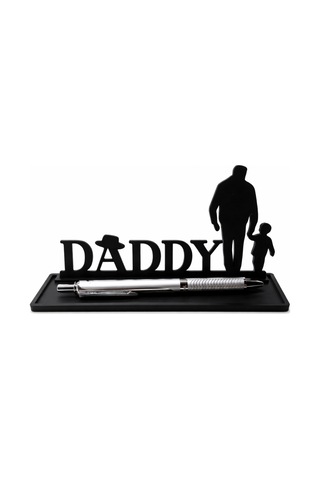 Daddy Masaüstü Kalemlik & Kalem Standı Babaya Özel Dekoratif Ofis Aksesuarı Çok Renkli
