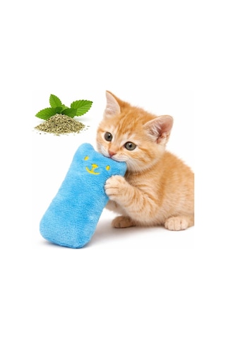 Madpet Catnip Kedi Oyuncağı Mavi Sesli Peluş Kedi Oyuncak, Isırınca Ses Çıkaran Plush Cat Toy, Yumuşak Dayan