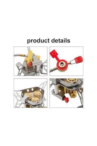 3 Çekirdekli Kamp Sobası 6800w Yüksek Güçlü Gaz Brülörü,y26849 Gümüş