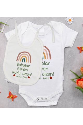 Bitmeyenkartus Bk Kids Kişiye Özel Babalar Günü Tasarımlı Bebek Body Zıbın Ve Ma (550906638) Çok Renkli