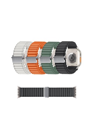 Watch 10 46mm Uyumlu Zore Krd-123 Naylon Kumaş Hasır Örgülü Kordon-siyah
