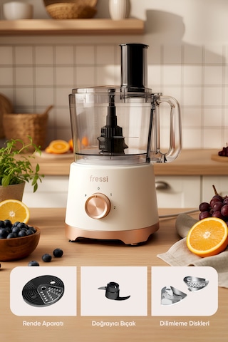 Fressi FR-PBL02 1200 W Armonia Power Mutfak Robotu Salata Doğrayıcı Blender Seti