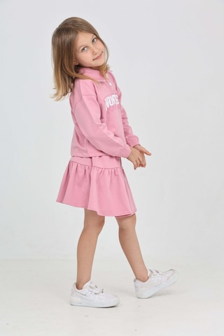 Toontoy Kız Çocuk Nowtrend Baskılı Etekli Takım Gülkurusu