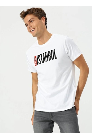 Levi's Levis Erkek Bisiklet Yaka Basklı İstanbul T-shirt A7747-0000 001