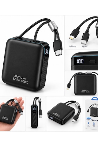 Xkin Xk-pb2561 10000 Mah Mini Fast Power Bank, 22.5w Power Delivery Pd Hızlı Şarj