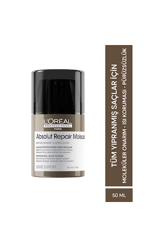 L'Oréal Professionnel Absolut Repair Molecular Yıpranmış Saçlar İçin Durulanmayan Maske 50 ML