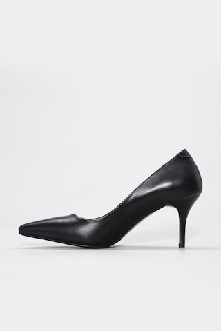 Hakiki Deri Kadın İnce Topuk Ayakkabı 215za1882 Siyah