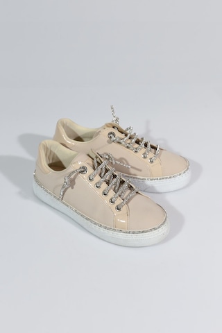 Dgn 2475 Kadin Taş İp Bağcikli Sneaker Ayakkabi Bej Nubuk