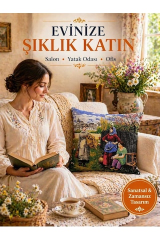 Goblen Dokuma Kadınlar Çit Desen Kırlent Kılıf Çok Renkli