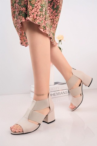 Nesil Shoes Conf 116 Ten Fermuarlı Yazlık Kadın Ayakkabı-ten Ten Rengi