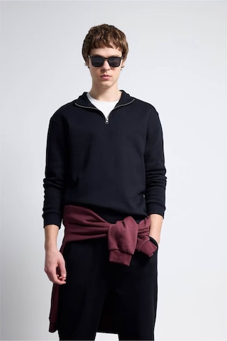 Defacto Dik Yaka Yarım Fermuarlı Sweatshirt F9323ax26spbk81 Siyah-bk81