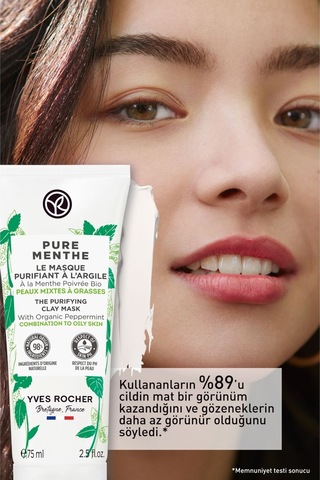 Yves Rocher Pure Menthe Karma ve Yağlı Ciltler İçin Kil Maskesi 75 ML