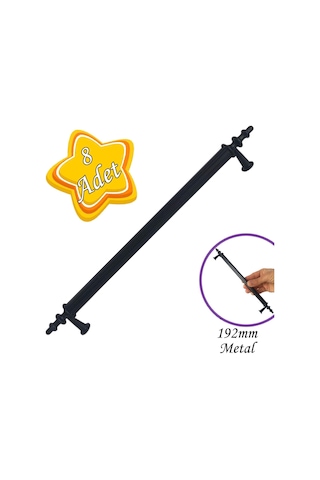 8 Adet Erciyes Kulp Siyah 192 Mm Kulp Mobilya Mutfak Dolabı Çekmece Dolap Kapak Kulpu Kulbu Metal Kulpları