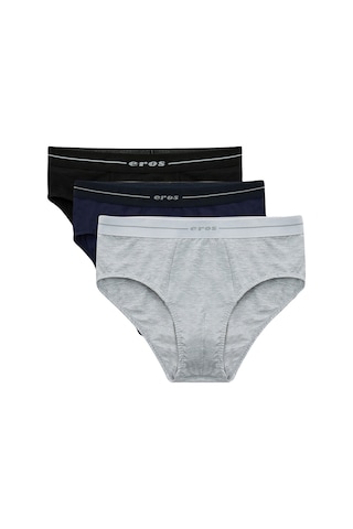 Eros Compact 3'lü Erkek Slip Külot - Siyah