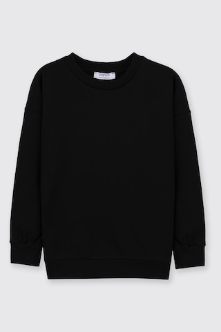 Panço Erkek Çocuk Bisiklet Yaka Siyah Sweatshirt