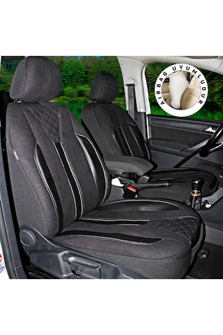 T1 Serisi Ford Tourneo Courier 2014+ Uyumlu Siyah Ticari Tay Tüyü Koltuk Kılıfı