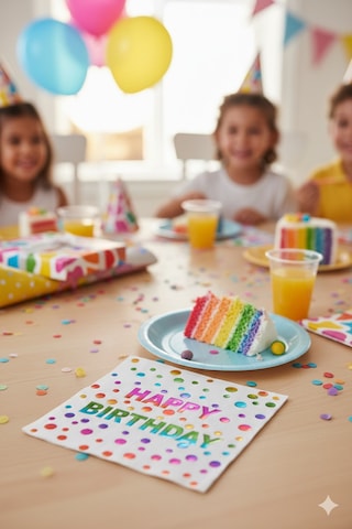 Peçete Varaklı Happy Birthday Yazı Beyaz Üst Rengarenk
