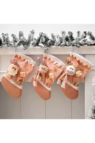 3 Parça Chaussettes De Nol, Design Pre Nol, Rennes Et Bonhommes De Neige, Ch