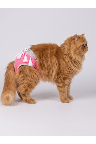 Neo Pink Dişi Kedi Regl Külotu Don Kedi İç Çamaşırı Ayarlanabilir Bağcıklı Küçük Irklar İçin
