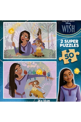 Educa 2x50 Parça Disney Wish Ahşap Kız Çocuk Puzzle - 4-6 Yaş 1 Adet