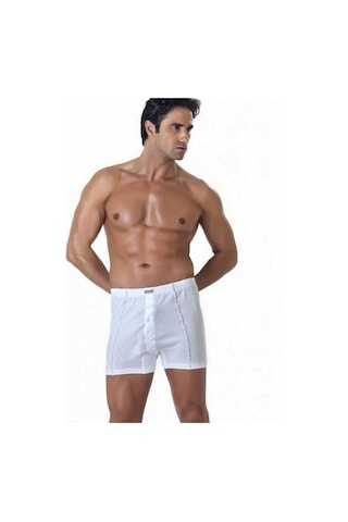 Pierre Cardin 116 Erkek Penye Boxer % 100 Pamuk -Beyaz - Xl