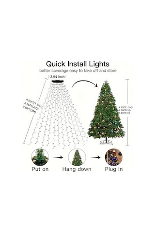 Trendooze Sunshine022 1 Adet Led Noel Işığı 200 Led 59.06 İnç 8 Mod 59.06 İç Dış