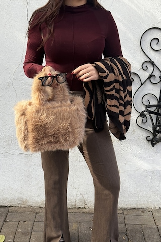 La'Graccio Paris Lagraccio Paris Kadın Havanna Peluş El Ve Çapraz Çanta Peluş Vizon