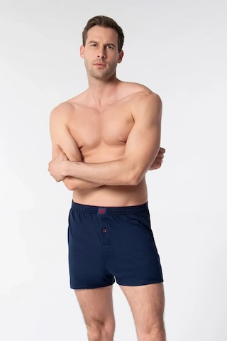 Hepsine Rakip Tutku Erkek Penye Düğmeli Boxer 6'lı Paket Pamuklu Rahat Kesim 0117 Lacivert