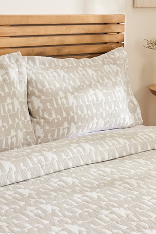 Kaşmir Home Breeze Çift Kişilik Yatak Örtüsü Takımı Gri Gri