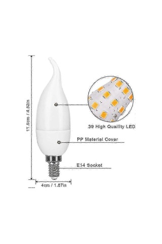 Alev Efekti Ve 3 Işık Modu İle 4'lü 3w E14 Led Ampul, Dekoratif Ampul Diğer