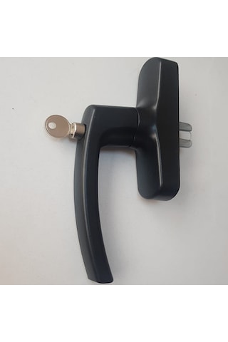 ALUMİNYUM KİLİTLİ EKSENEL PENCERE KOLU WF MAT SİYAH