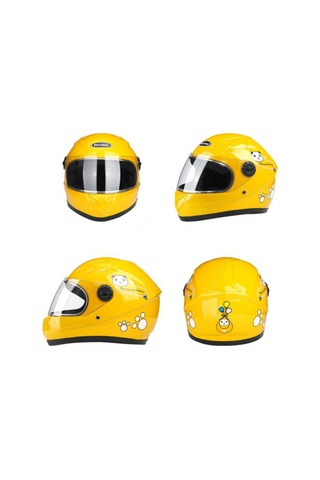 Çocuk Kask Çocuk Kask Elektrikli Araba Kask Sonbahar Ve Kış Erkek Ve Kadın Kask-sarı Sarı