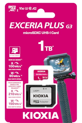 Kioxia Exceria Plus G3 1tb V30 U3 4k Microsd Hafıza Kartı 210/150mb/s Lmpl3m001tg2