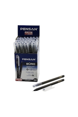 50 Adet Pensan Büro Siyah Tükenmez Kalem M-medium - 1.0mm Uç 5256