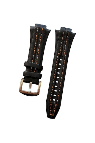 Seiko Sportura Sna595p2 Özel El Yapımı Hakiki Deri Saat Kordonu Siyah
