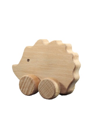 Cwwtoys Güleç Kirpi Boyasız Ahşap Hayvan Figürü, Masif Kayın, 18 Ay+