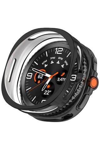 Forzacase Samsung Galaxy Watch 8 Classic 46mm İle Uyumlu Önü Açık Silikon Kılıf - Fc764 Siyah