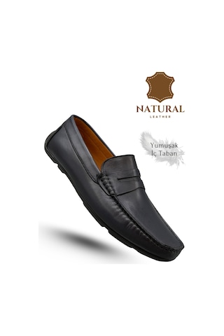 Sermoda Erkek Loafer - Hakiki Deri Rok Loafer Erkek Ayakkabı Lacivert