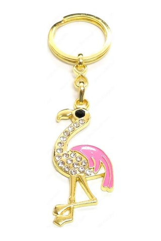 Pembeli Taşlı Flamingo Anahtarlık Hediyelik Anahtarlıkı Çanta Aksesuarı Allı Turna Anahtarlık