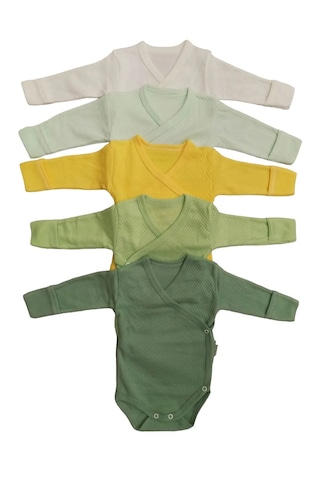 Uzun Kollu Kendinden Eldivenli Çıtçıtlı Kruvaze Badi 5 Li Paket Çok Renkli